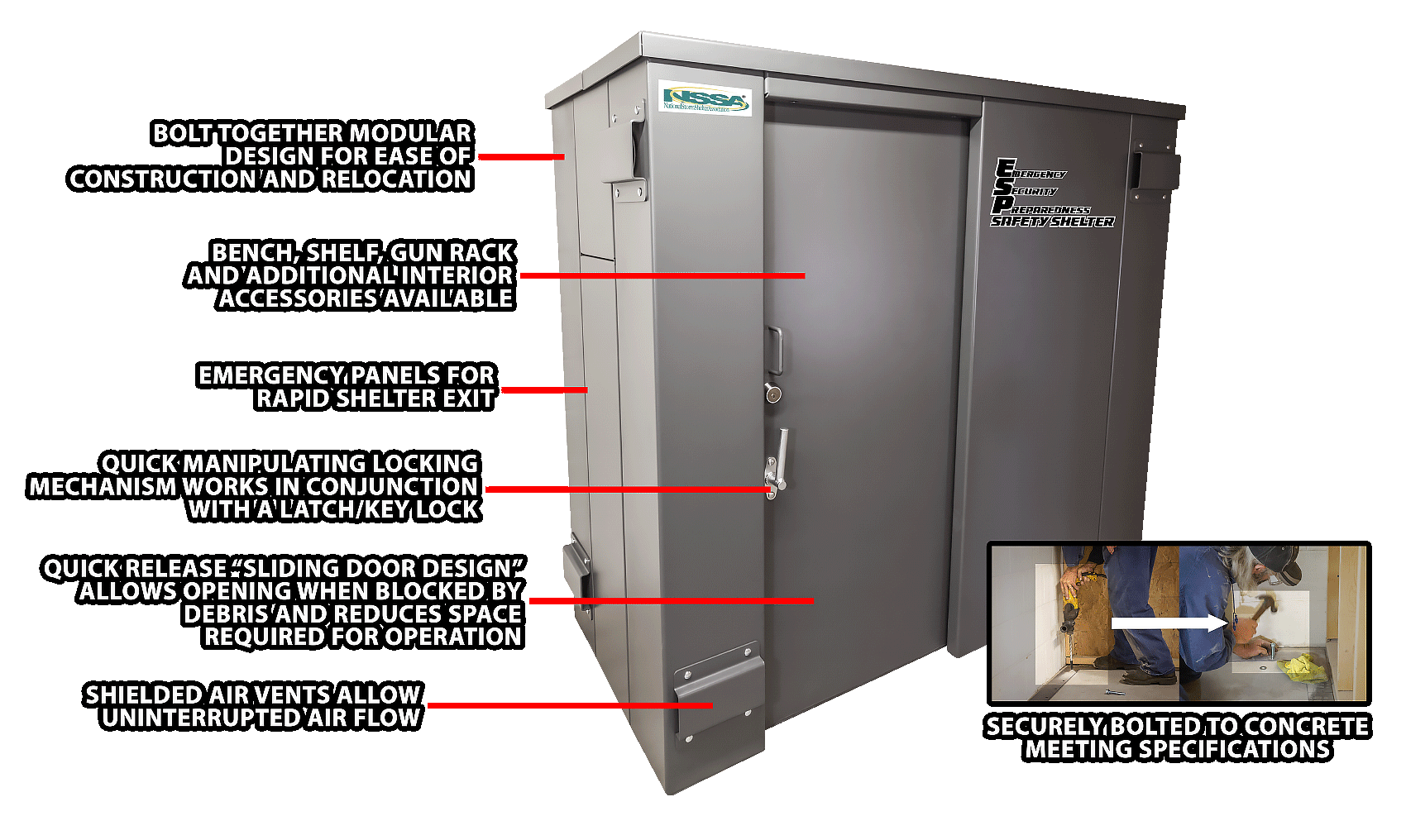 ESP Shelter Break Out Features