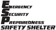 ESP Safety Shelter logo with the words Emergency, Security, Preparedness in bold text.
